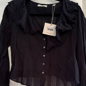 NWT Doen hand me Doen Lucille top black xs